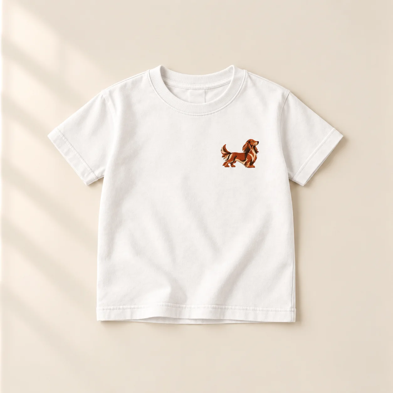 Grå barnehoodie med lite dachshundbroderi